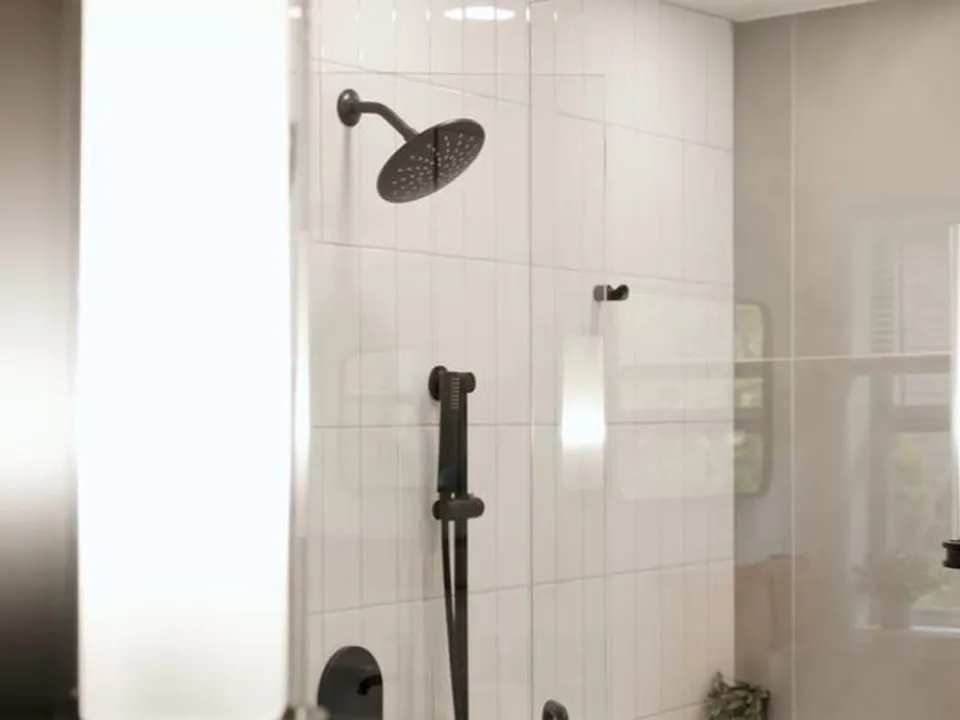 glass shower enclosure includes an overhead shower and a handheld sprayer for shower & bathtub installation in maricopa, az in Maricopa