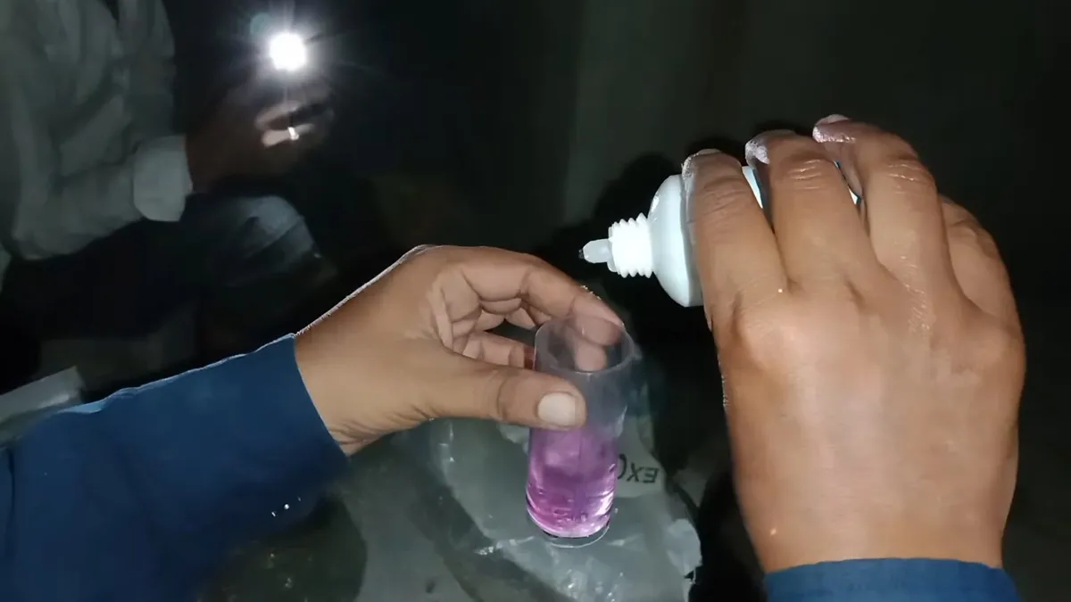 water sample turns purple as a hardness test reaction develops illustrating What's in Your Maricopa Water? A Plain-English Guide to the Global Water Resources Annual Report
