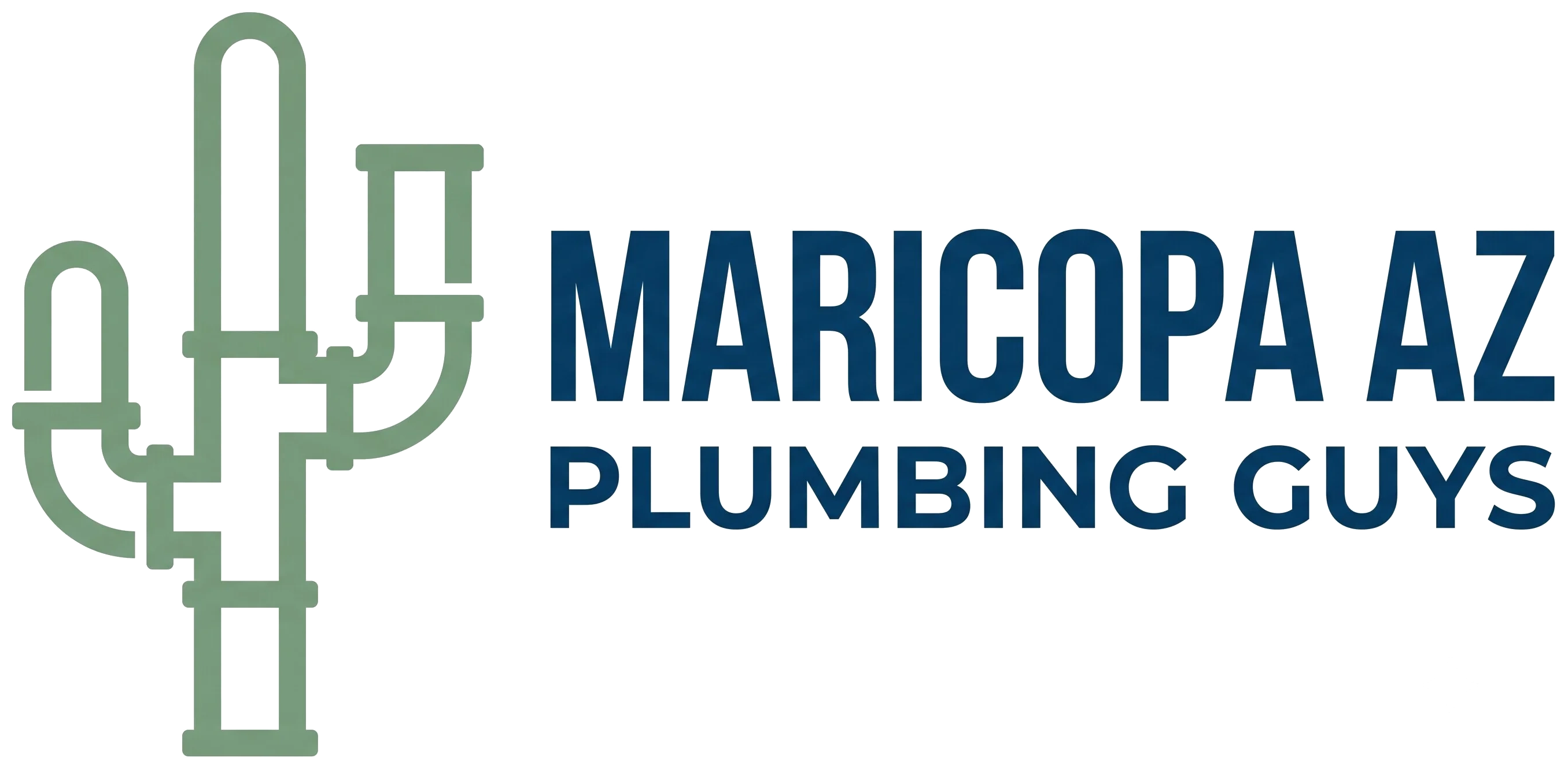 Maricopa AZ Plumbing Guys logo — saguaro cactus made of plumbing pipes, licensed contractor home page